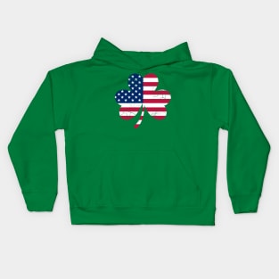 American Flag Shamrock Irish St Patrick's Day Kids Hoodie